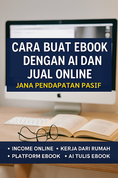 buat eBook, jual eBook online, AI tulis eBook, pendapatan pasif, Amazon KDP, Gumroad.